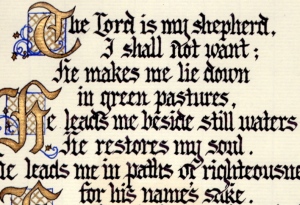 calligr 23rd psalm excerptSMALL